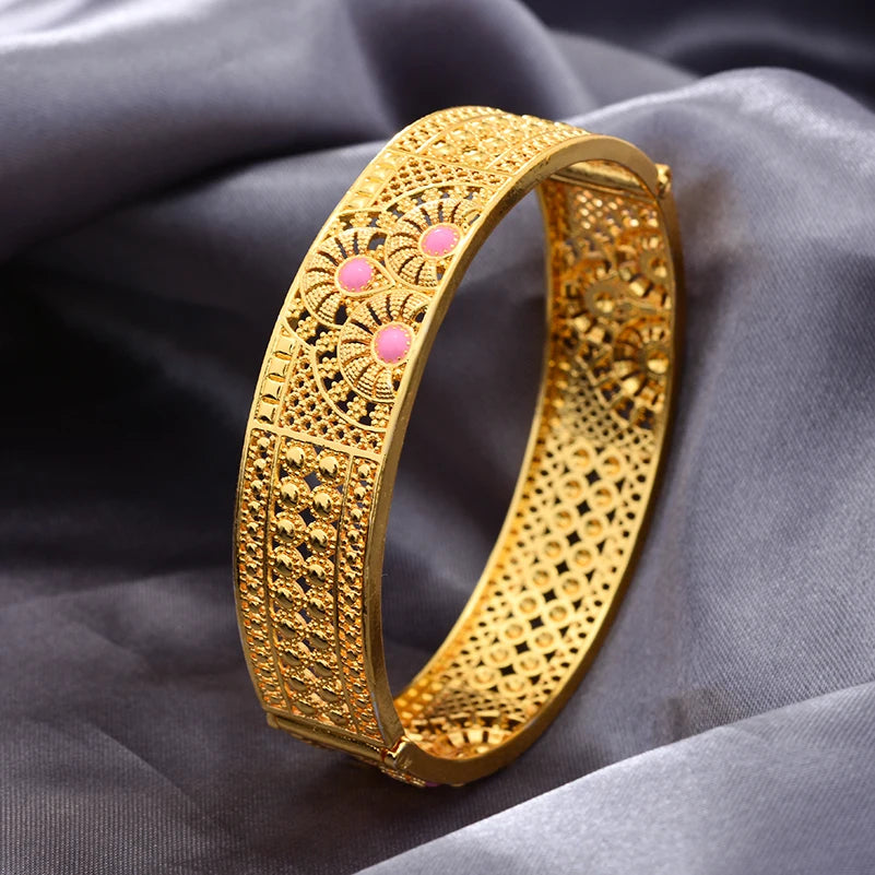 Bangles For Women Luxury Gold Plated Bracelet Fashion Wedding Party Jewelry