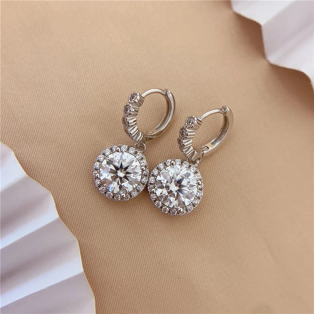 Earrings 925 Sterling Silver 3 Carat Certified Original Moissanite Color Lab Diamond Drop Earrings for Women Jewelry