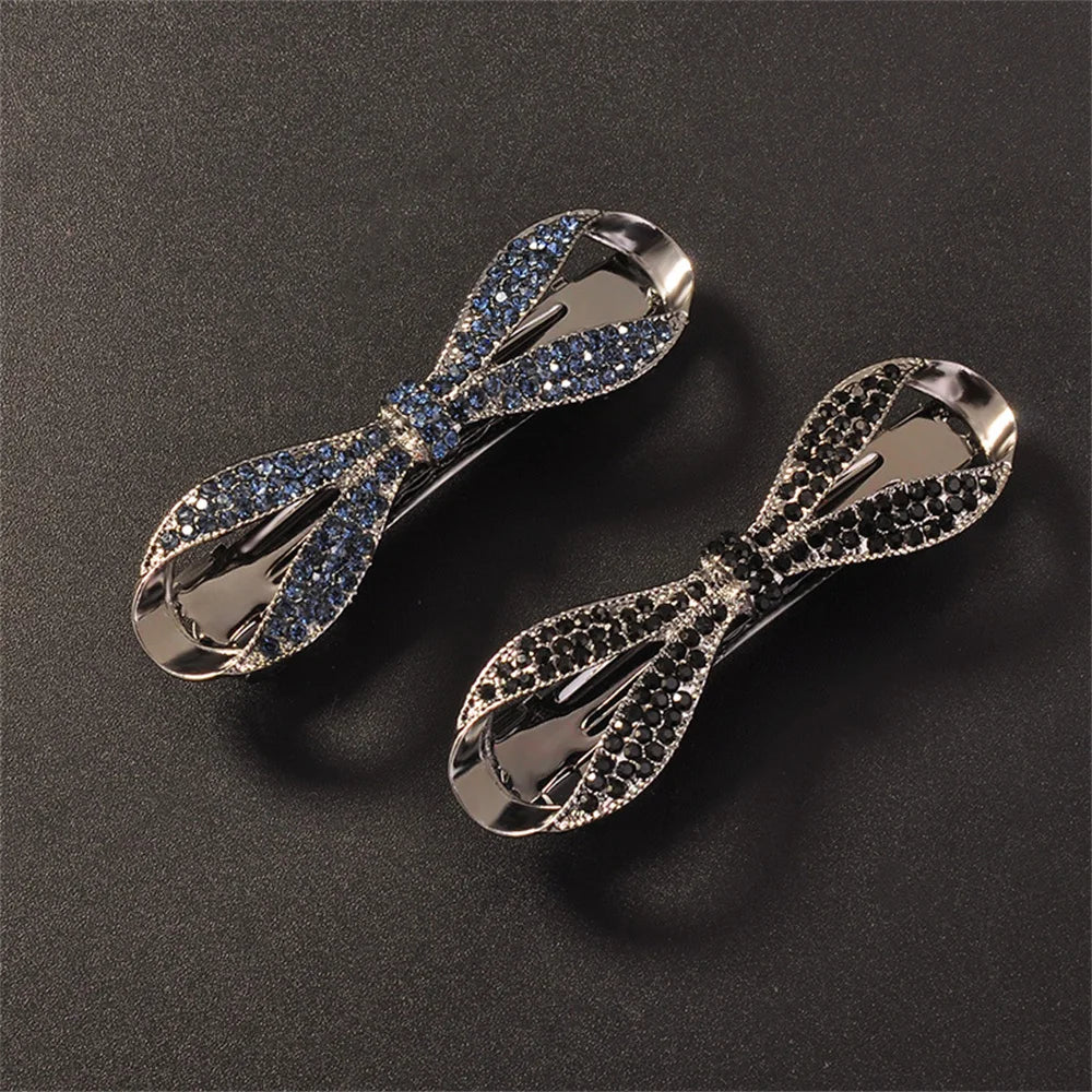 Hair Clips For Women Crystal Pearl Bow Rhinestone Hairpins Elegant Bows For Wedding  Hair Accessories