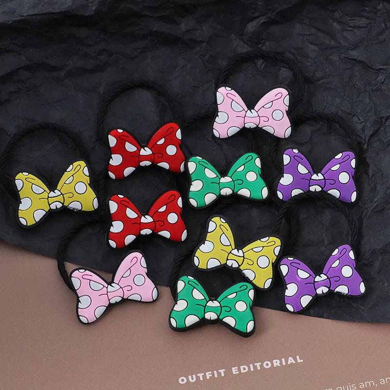 Hair bands 10PCS/Set Cute Cartoon Elastic Rubber Girls