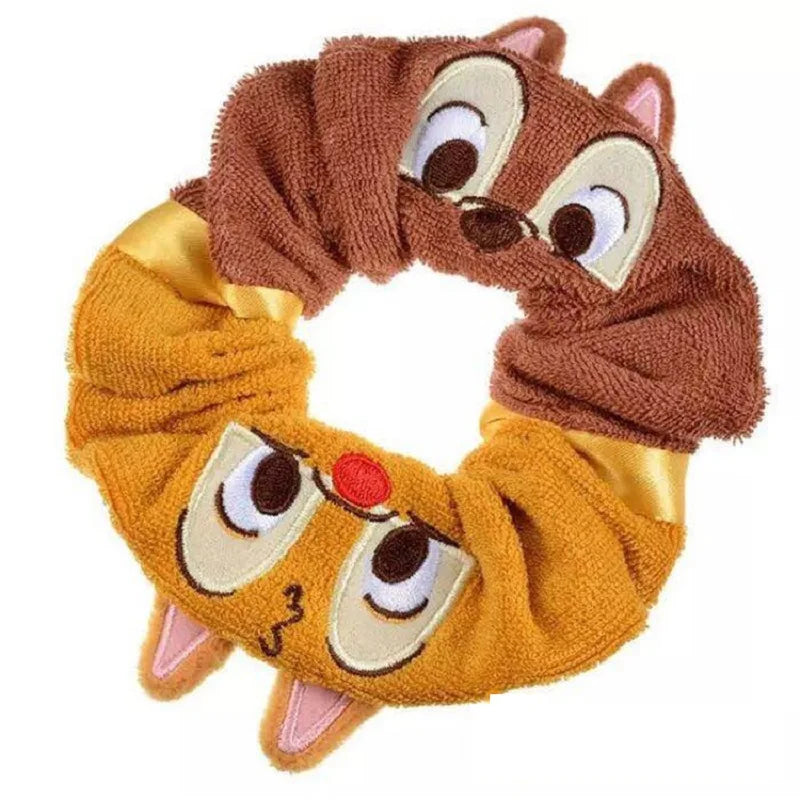 Hair Band Scrunchie Girls Cartoon Disney Stitch Kawaii Doll  Hair Ring Girl Winnie Hair Accessories Jewelry Gift