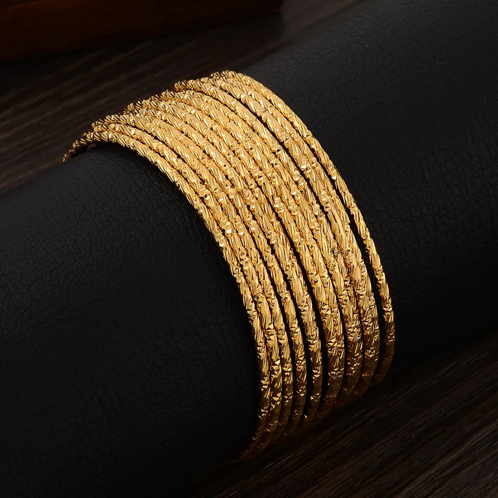 Bangles For Women 24K Gold Plated Fashion  Jewelry Gifts Bride Wedding