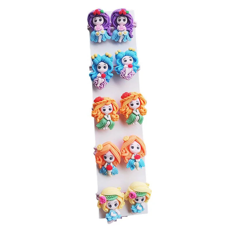 Hair Bands Girls 10PCS Princess Cute Cartoon Characters Elastic Hair Ties