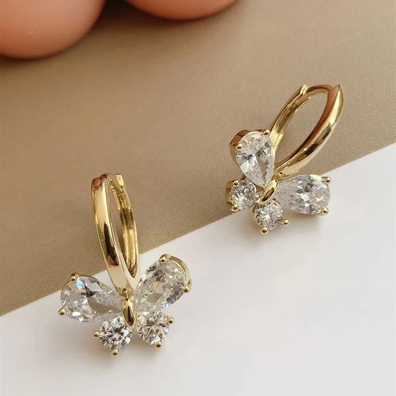 Earrings Fashion Women's Classic Animal Butterfly Zircon Stud Earrings Party Gift Jewelry