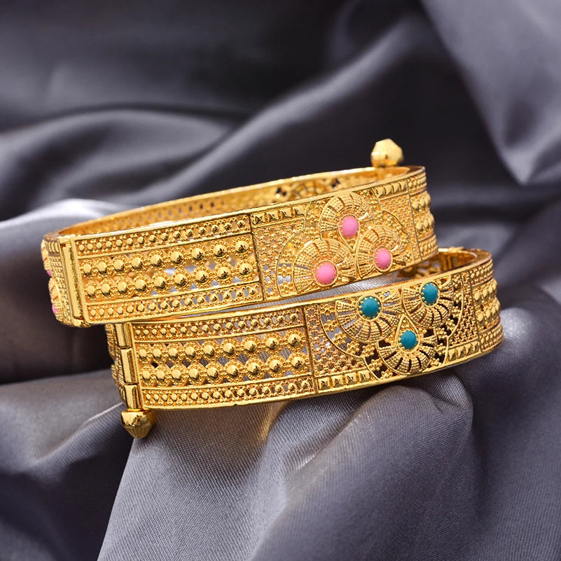 Bangles For Women Luxury Gold Plated Bracelet Fashion Wedding Party Jewelry