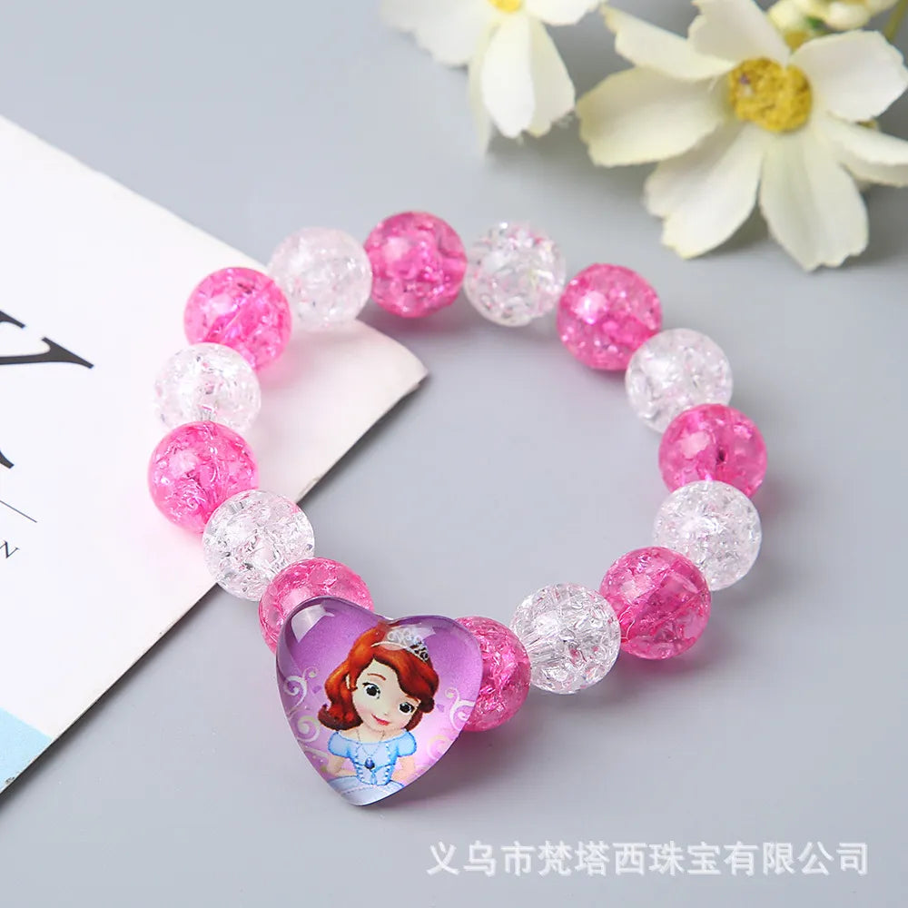 Bracelet Girls Animated Disney Frozen Princess Anna Elsa Dolls Bead Chain Set Wrist Chain Gifts