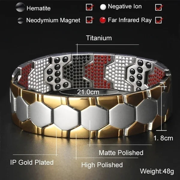 Bracelets 660Pcs Magnetic Energy Healing Therapy Luxury Anti-Fatigue Hematite Beads Stretch Wrist Band Jewelry