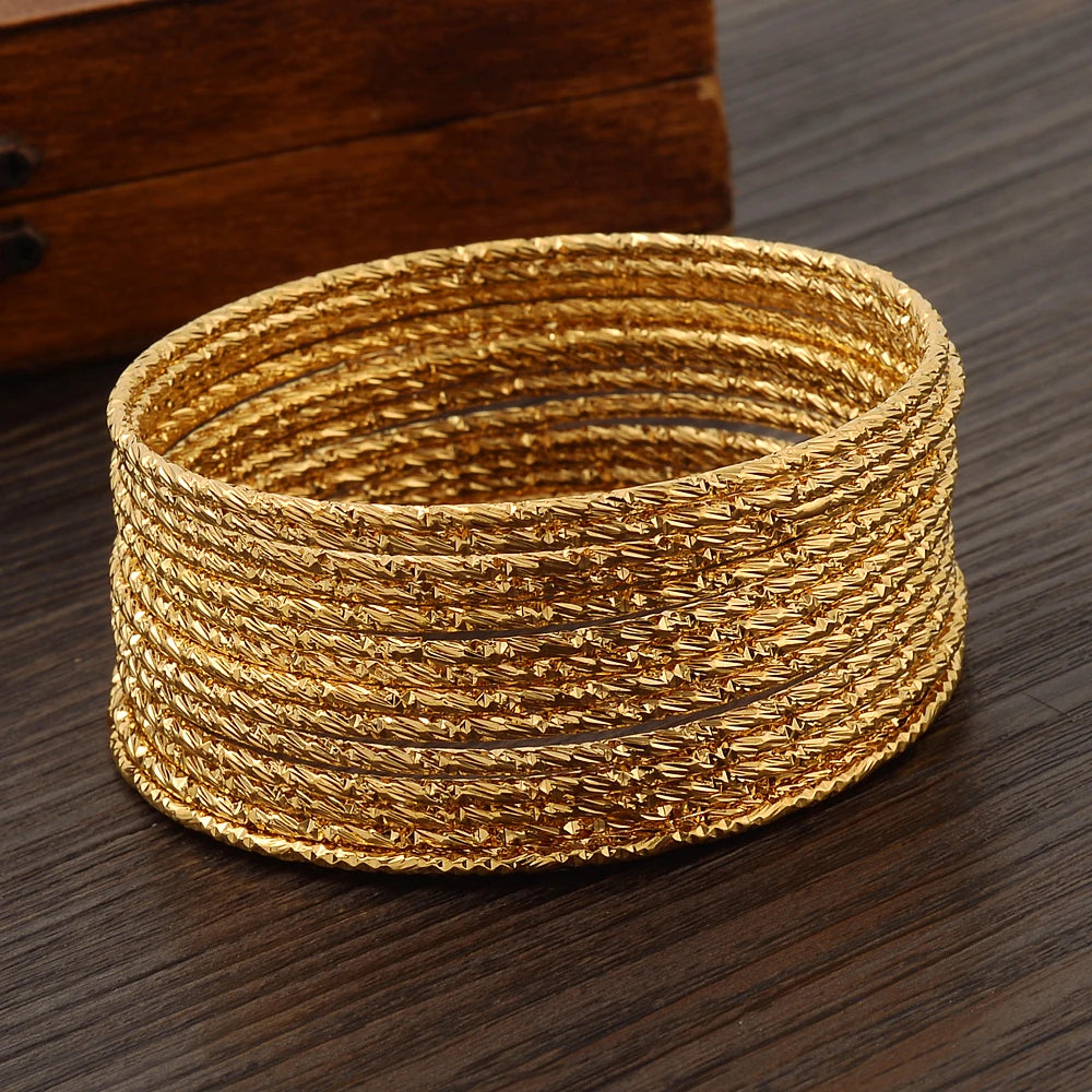 Bangles For Women 24K Gold Plated Fashion  Jewelry Gifts Bride Wedding