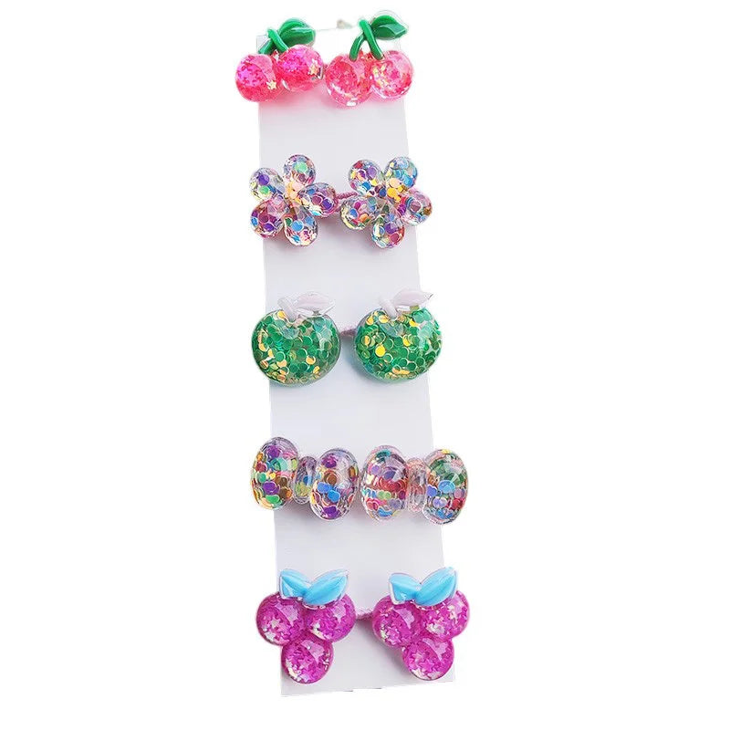 Hair Bands Girls 10PCS Princess Cute Cartoon Characters Elastic Hair Ties