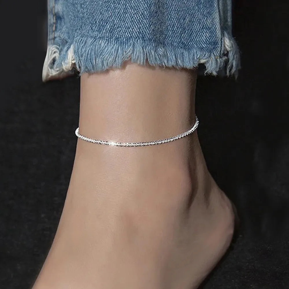 Anklet For Women Girls 316 l stainless steel  women chain anklet jewelry Shiny Chains Friendship Beach Foot Jewelry Leg Bracelet