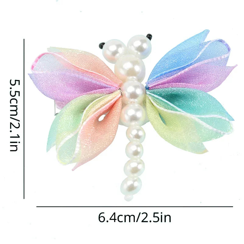 Hair Clips For Girls 2Pcs Cute Pearl Butterfly Hairpins Barrette Hair Ornament Clip