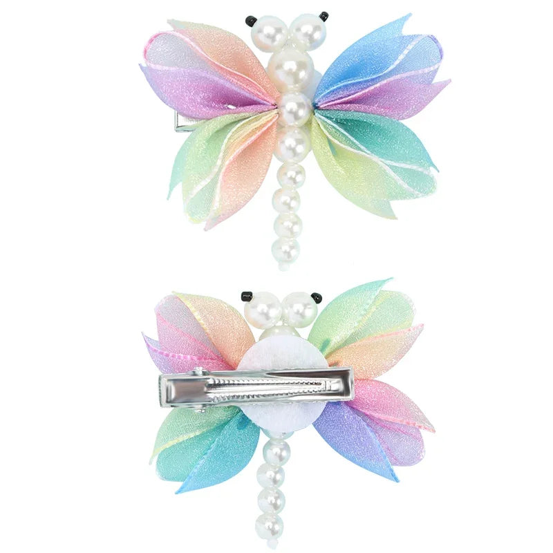 Hair Clips For Girls 2Pcs Cute Pearl Butterfly Hairpins Barrette Hair Ornament Clip