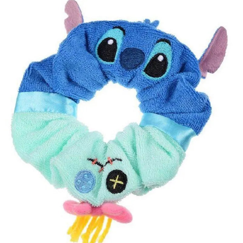 Hair Band Scrunchie Girls Cartoon Disney Stitch Kawaii Doll  Hair Ring Girl Winnie Hair Accessories Jewelry Gift