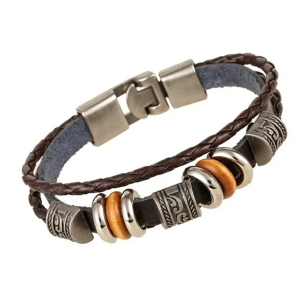 Bracelet For Men Trendy Leather Punk Bracelet Gift Style Statement Jewelry