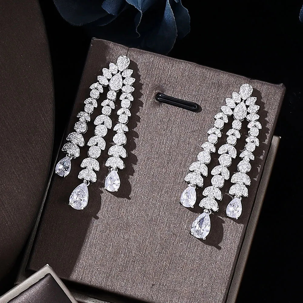 Jewelry Sets For Women 4pcs Bridal Zirconia Luxury CZ Crystal Wedding Party Jewelry Sets