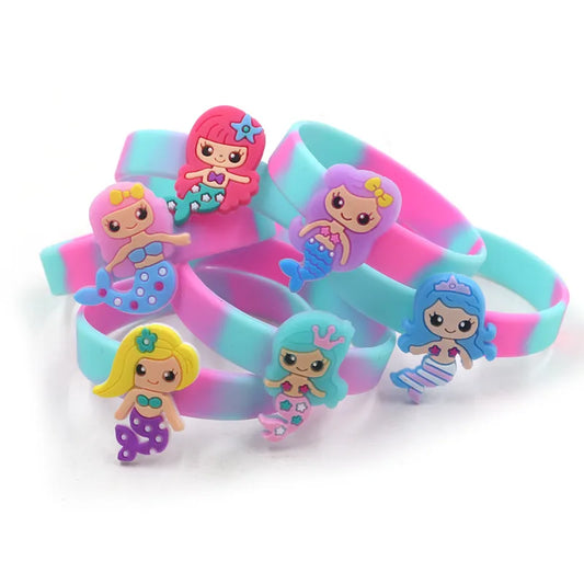 Bracelet For Girls Disney New Anime Cartoon Mermaid Character Silicone Sports Bracelet Birthday Party Gift