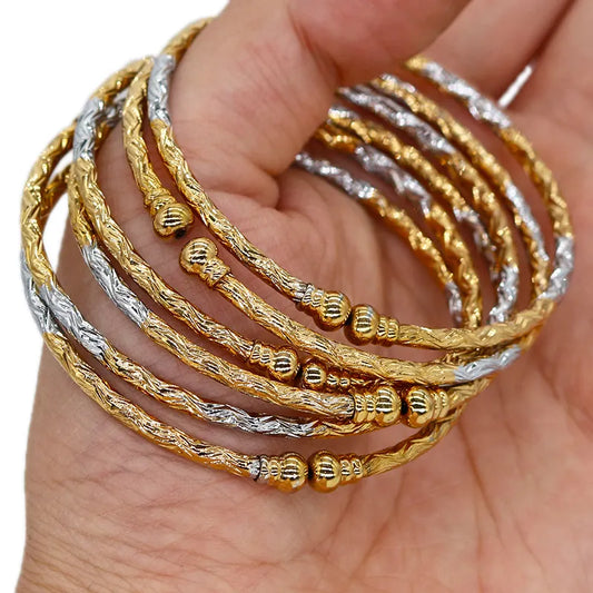 Bracelet For Women Two Color Dubai Silver White Indian Gold Bracelet Wedding Bridal Jewelry Gift