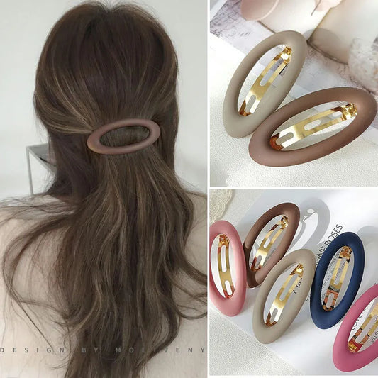 Hair Clips for Women Fashion Matte Colors Snap Hairpin Hairclips Girls Hair Accessories