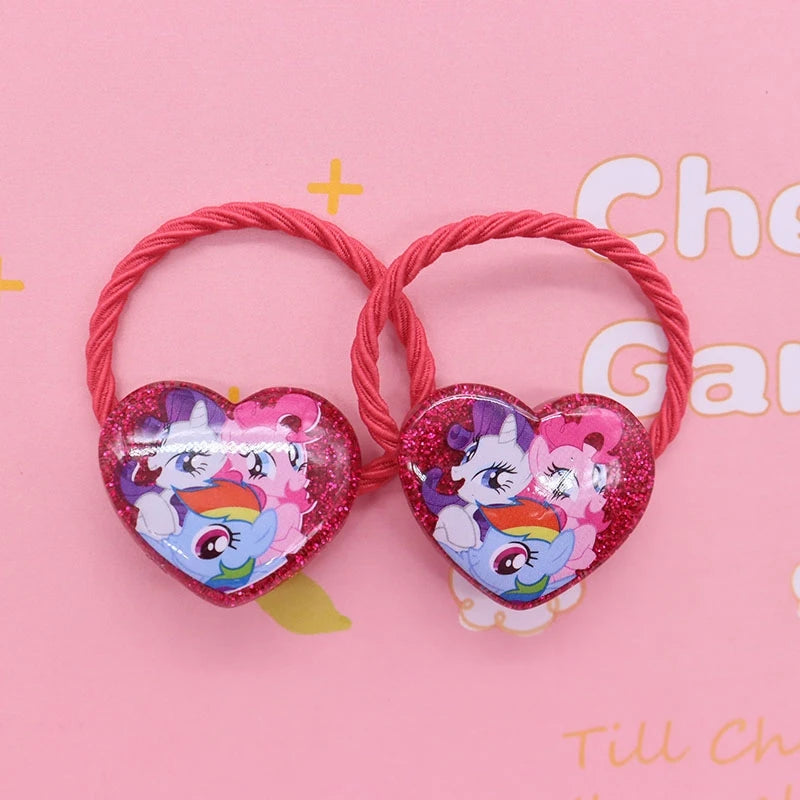 Hairband 2Pcs Cartoon Rainbow Unicorn Animal Rubber Band