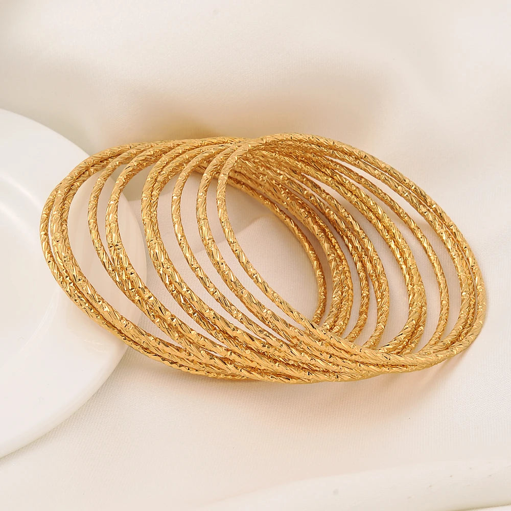 Bangles For Women 24K Gold Plated Fashion  Jewelry Gifts Bride Wedding