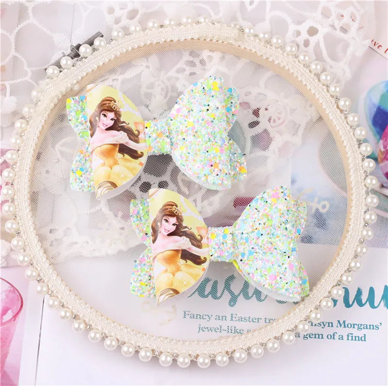 Headband Hairpins 1Pcs Disney Frozen Princess Aisha Printed bow for Girls Hair Accessories Gift