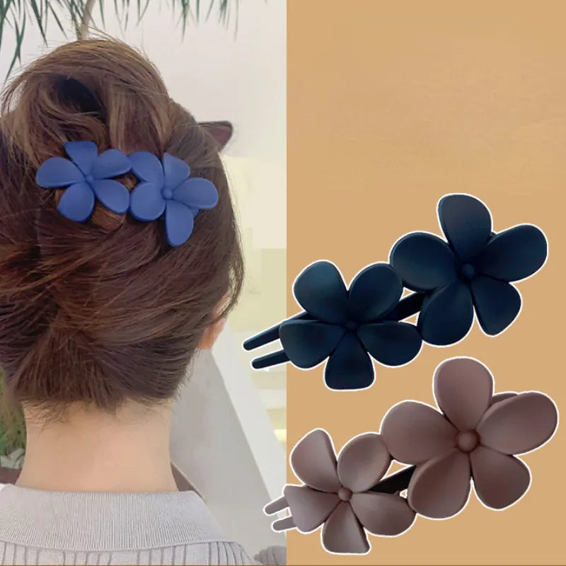 Hair Clips Women Fashion Flower Coiled Bun Hairpin Large Duckbill Clip Ponytail Hair Accessories