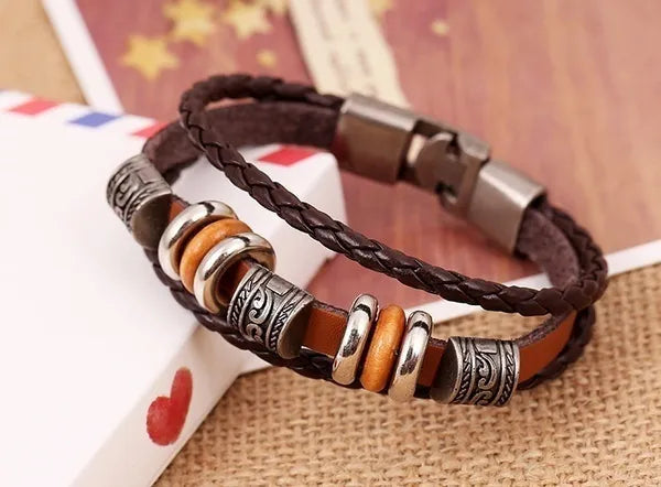 Bracelet For Men Trendy Leather Punk Bracelet Gift Style Statement Jewelry