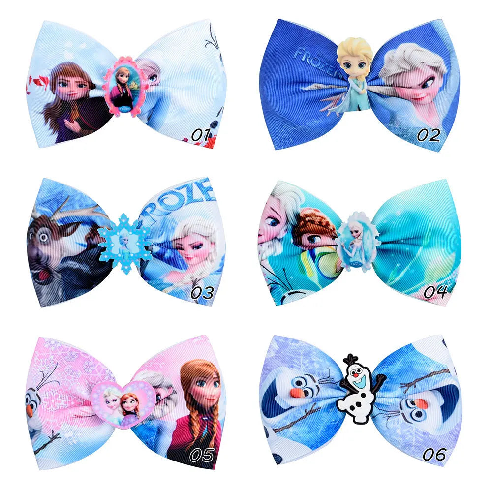 Hairpin Bow Cute Girls Disney Frozen Aisha Anna Princess Olaf Birthday Gift Christmas Hair Accessories Headdress