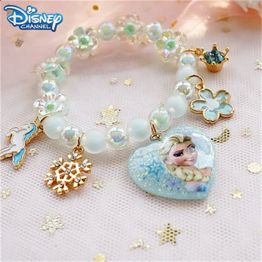 Bracelet Girls Disney Frozen Elsa Anna Cartoon Cosplay Princess Anime Cute Beaded Birthday Gift Costume Accessories Jewelry