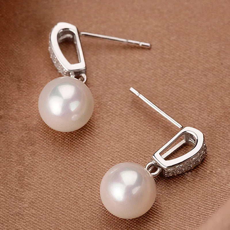 Earrings for Women Elegant Fashion Imitation Pearl Temperament Zircon Drop Ear Accessories Statement Jewelry