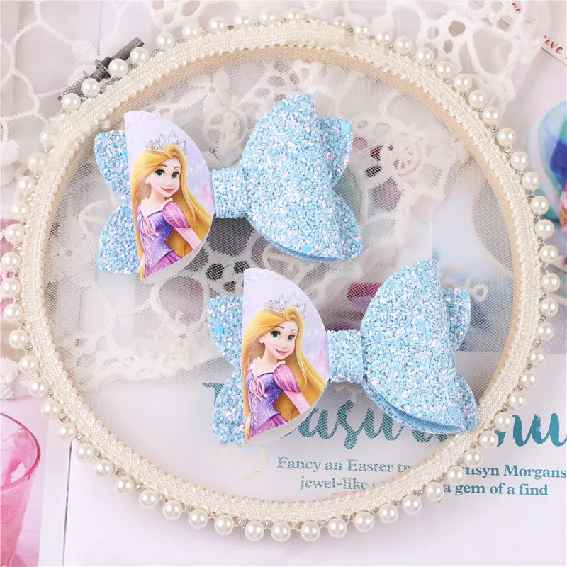 Headband Hairpins 1Pcs Disney Frozen Princess Aisha Printed bow for Girls Hair Accessories Gift