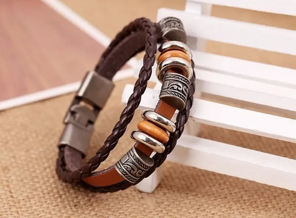 Bracelet For Men Trendy Leather Punk Bracelet Gift Style Statement Jewelry