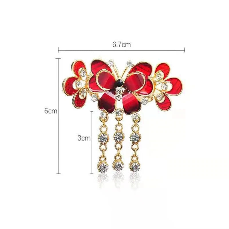 Hair Clips Women Girls Brand New Fashion Cute Double Butterfly  Rhinestone Ponytail Hair Clips Bridal Hair Accessories