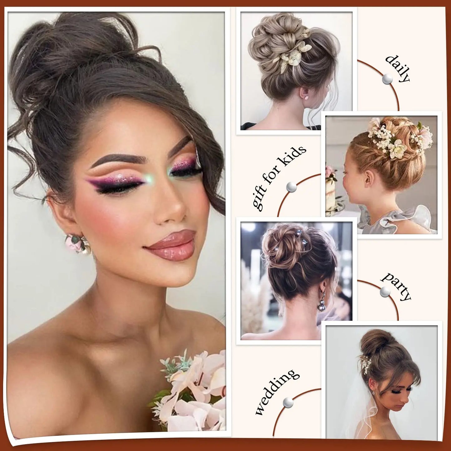 Hair Piece Chignon Ponytail Claw Clip Messy Bun Wavy Curly Synthetic Tousled Updo Hair Extensions