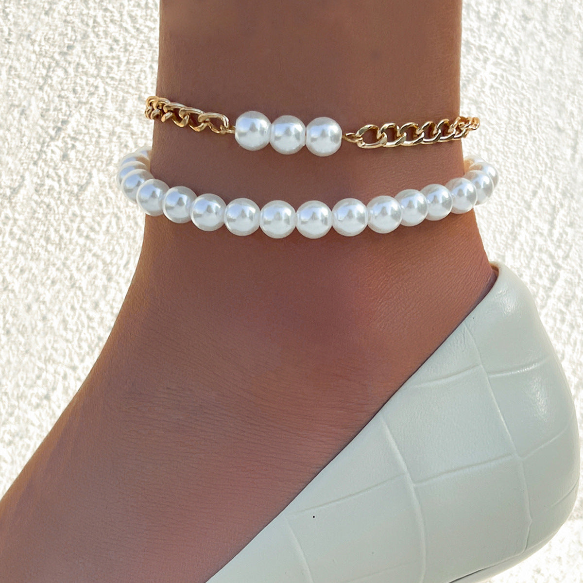 Anklet Pearl and chain two-piece for Women