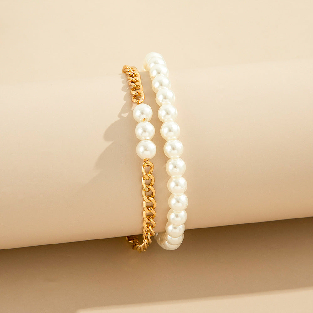 Anklet Pearl and chain two-piece for Women